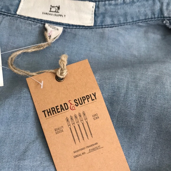 Thread + Supply Chambray Button Up Denim Shirt - Picture 4 of 7